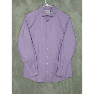 Charles Tyrwhitt Shirt Mens 16 34 Purple Extra Slim Fit Long Sleeve Non Iron